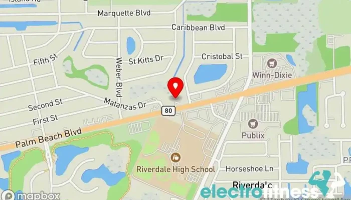 map of The FITT House Fitness center, Gym, Weightlifting area, Yoga studio in Fort Myers