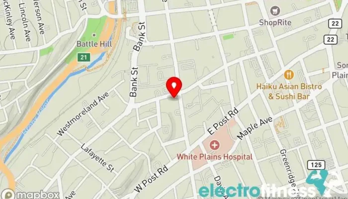 map of The Fusion House Fitness Physical fitness program, Fitness center, Gym, Personal trainer in White Plains