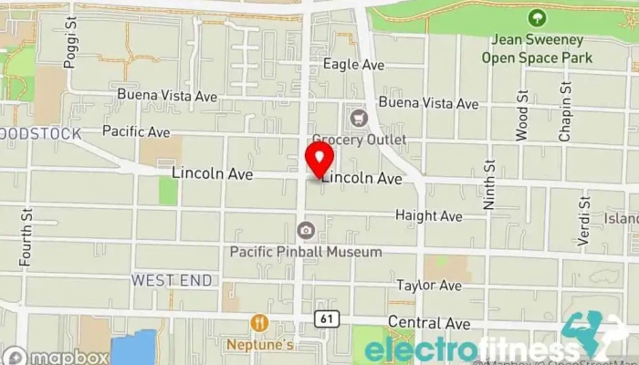 map of The Island Personal Training & Massage Gym, Massage therapist, Personal trainer in Alameda