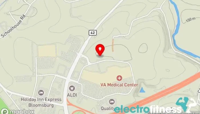 map of The Lodge Strength Training & Conditioning Gym in Bloomsburg