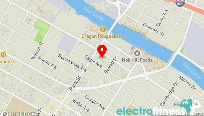 map of The Mission Hq Fitness center in Alameda