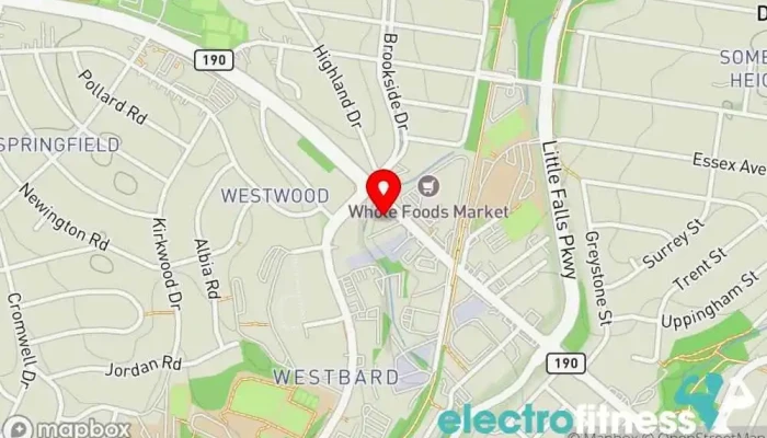 map of The Perfect Workout Personal trainer, Fitness center, Gym, Nutritionist, Physical fitness program in Bethesda