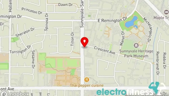 map of The Perfect Workout Personal trainer, Fitness center, Gym, Nutritionist, Physical fitness program in Sunnyvale