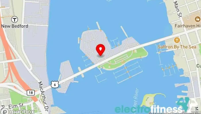 map of The Studio on Pope's Island Pilates studio in New Bedford
