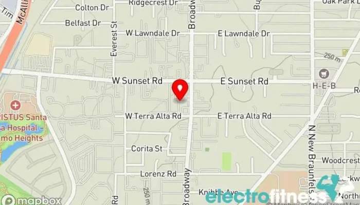 map of The Union: Fitness & Fun, Alamo Heights Yoga studio in San Antonio