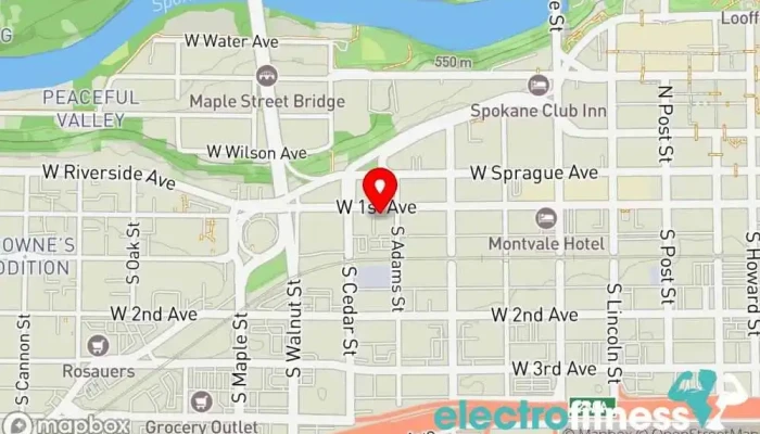 map of The Union Studios West Fitness center, Gym, Indoor cycling, Yoga studio in Spokane