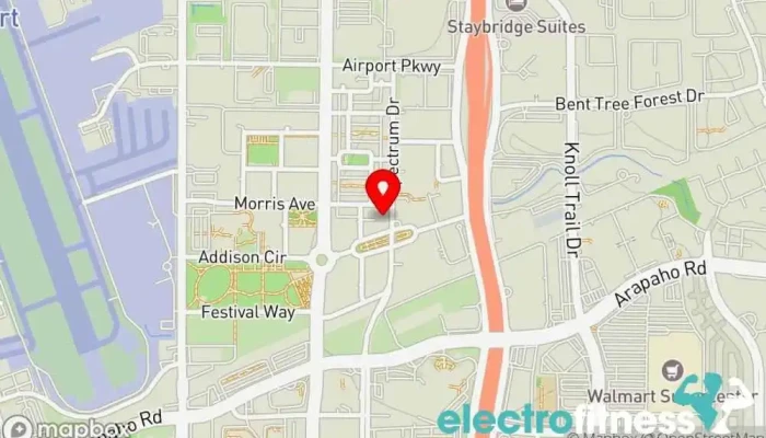map of Top Shelf Nutrition Fitness center in Addison