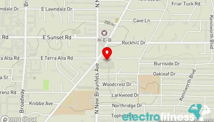 map of TrainFit Gym, Fitness center, Personal trainer in San Antonio