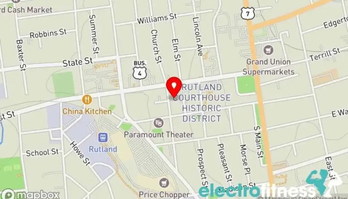 map of True Yoga Vermont Yoga studio in Rutland