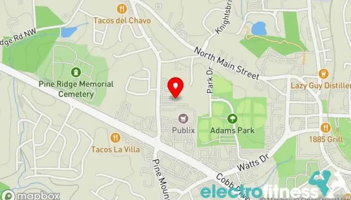 map of Twisted Cycle Kennesaw Gym, Boot camp, Indoor cycling in Kennesaw