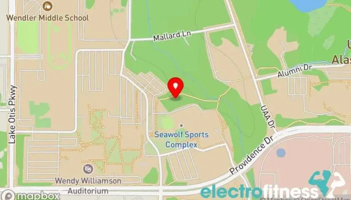 map of UAA Army ROTC Physical Fitness Training Site Physical fitness program in Anchorage