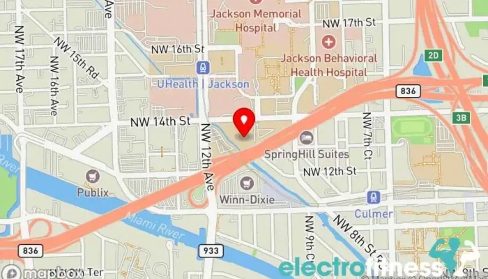 map of UHealth Fitness and Wellness Center Gym, Sauna in Miami