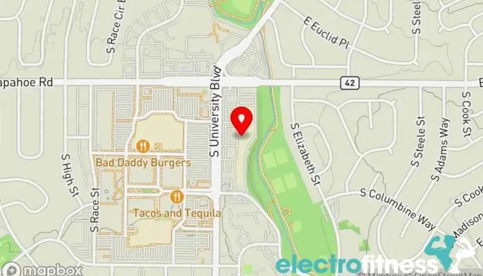 map of United Martial Arts Center Martial arts school, Boxing gym, Gym, Self defense school in Centennial