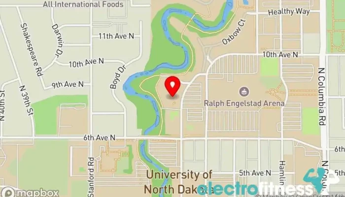 map of University of North Dakota : Wellness Center Wellness center, Gym in Grand Forks