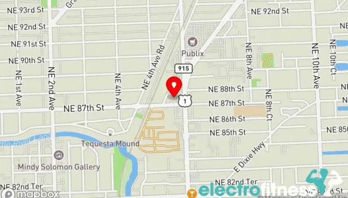 map of V3Perform Gym, Boot camp, Boxing gym, Fitness center, Nutritionist, Personal trainer, Weight loss service, Weightlifting area in Miami Shores