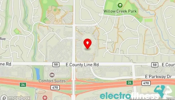 map of VASA Fitness Gym, Athletic club, Basketball court, Fitness center, Indoor swimming pool, Personal trainer, Physical fitness program, Weight loss service, Weightlifting area in Centennial