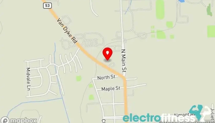 map of Veda Combat & Jiu Jitsu Academy Martial arts school in Almont