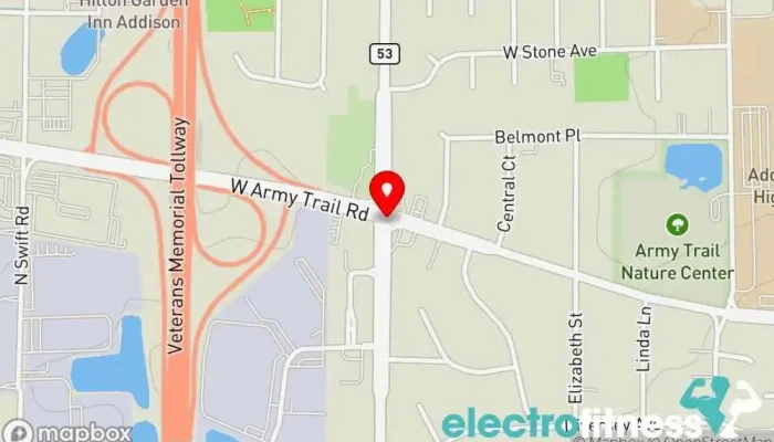 map of VEILED FITNESS Fitness center in Addison