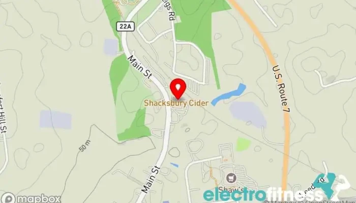 map of Vermont Sun Fitness Gym in Vergennes