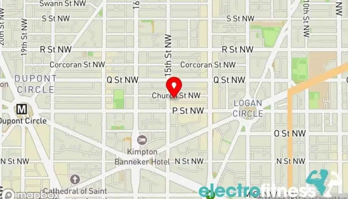 map of VIDA - Logan Circle Gym, Fitness center, Indoor cycling, Nutritionist, Personal trainer, Physical fitness program, Pilates studio, Sauna, Yoga studio in Washington