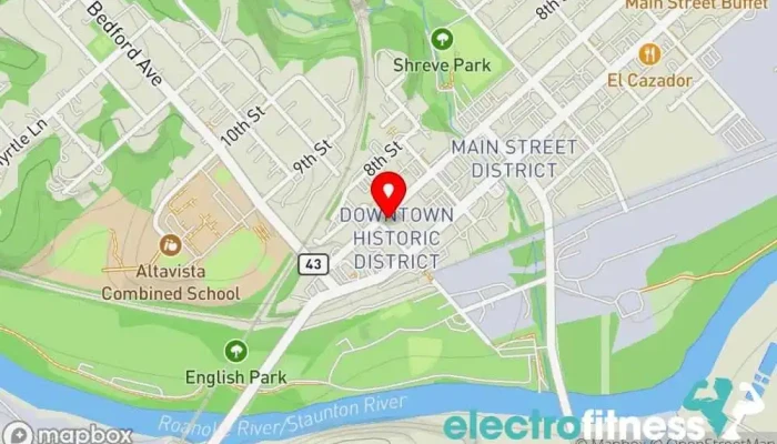 map of Vista Fitness 24 Gym in Altavista