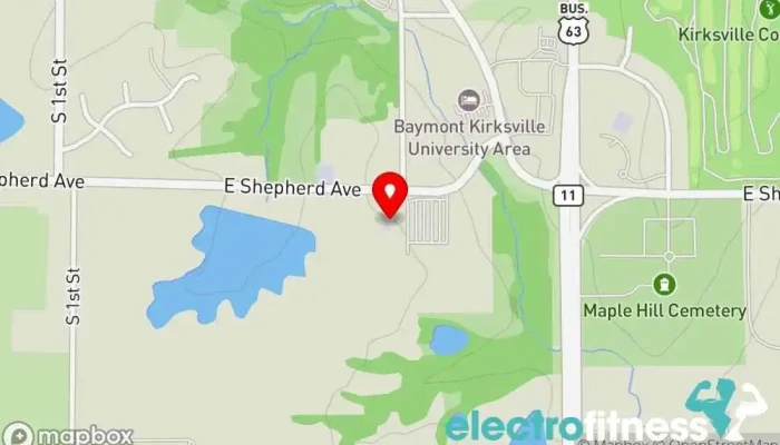 map of Warehouse 660 Gym, Fitness center, Massage therapist, Personal trainer, Physical therapist, Sauna, Tanning salon, Vitamin & supplements store in Kirksville