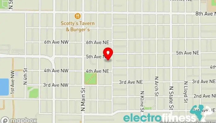 map of Washington St. Gym Gym in Aberdeen