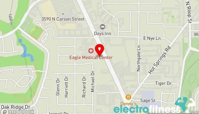 map of Well Being Massage and Functional Fitness Gym, Athletic club, Fitness center, Massage therapist, Personal trainer, Physical fitness program in Carson City
