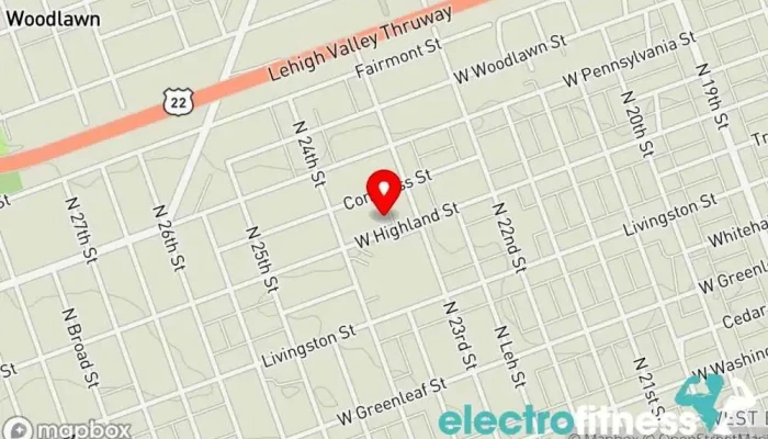 map of West End Yoga Center Yoga studio in Allentown