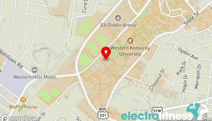 map of WKU Health & Fitness Lab Physical fitness program in Bowling Green