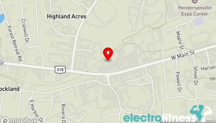 map of Workout Anytime Hendersonville Gym, Personal trainer, Physical fitness program, Tanning salon in Hendersonville