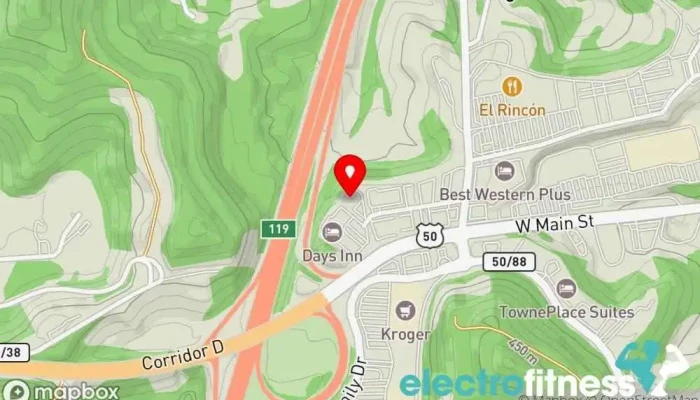 map of WV Fitness 24 Gym, Fitness center, Personal trainer, Swimming pool, Tanning salon in Bridgeport