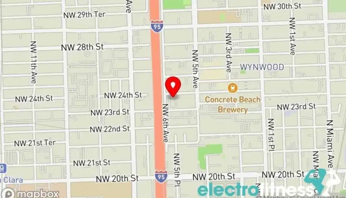 map of Wynwood Fitness Club / Miami CrossFit WFC Fitness center in Miami