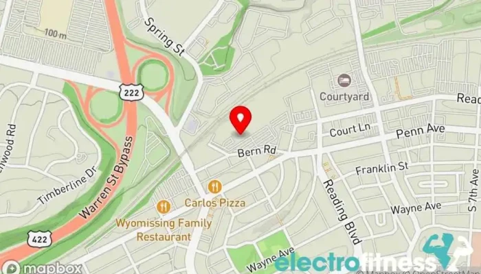 map of Wyo West Fitness Fitness center, Physical fitness program in Wyomissing