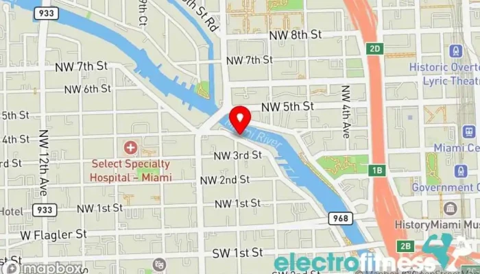 map of Yachtside Fitness: Downtown Miami Gym, Boot camp, Fitness center, Personal trainer, Physical fitness program, Spa and health club, Weightlifting area, Yoga studio in Miami