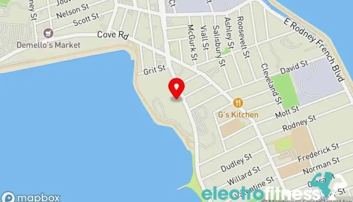 map of Yoga Es Vida Yoga studio in New Bedford