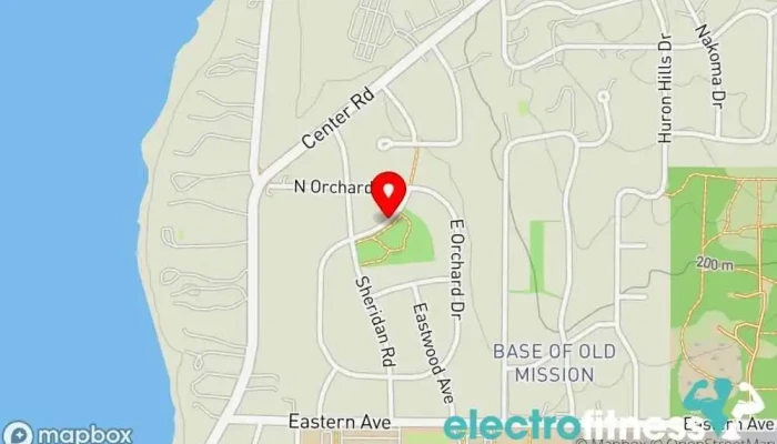 map of Yoga in the Woods Physical fitness program in Traverse City