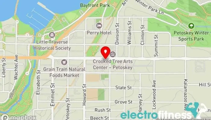 map of Yoga Roots and Healing Arts Yoga studio, Massage therapist, Meditation instructor, Pilates studio, Reiki therapist, Yoga instructor in Petoskey