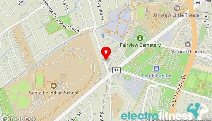 map of Yoga Shift Yoga studio in Santa Fe