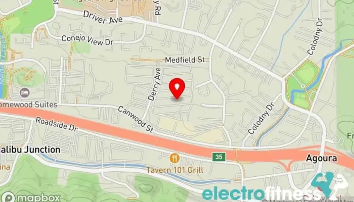 map of Yoga Upstairs Yoga studio in Agoura Hills