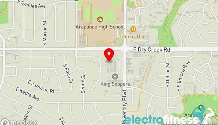 map of YogaSix Centennial Yoga studio in Centennial