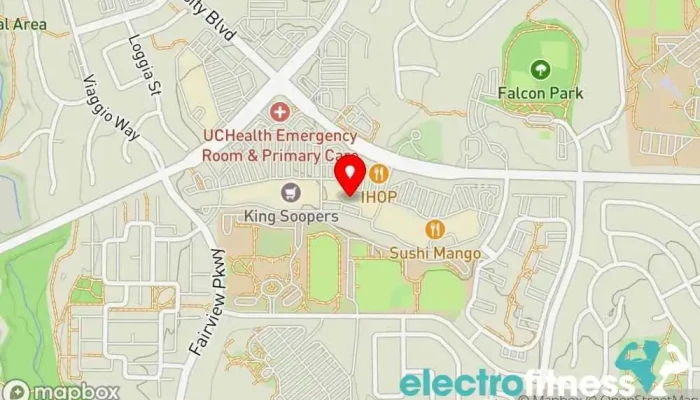 map of YogaSix Highlands Ranch Yoga studio in Highlands Ranch