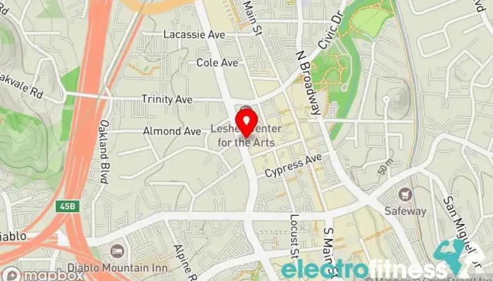map of YogaSix Walnut Creek Yoga studio in Walnut Creek