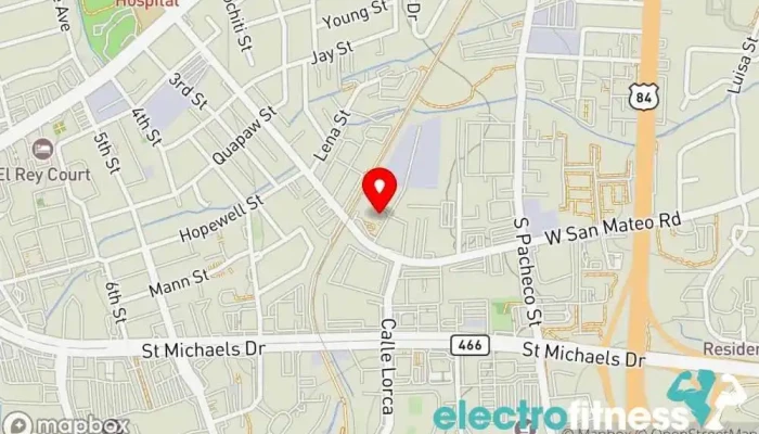map of YogaSource San Mateo Yoga studio in Santa Fe