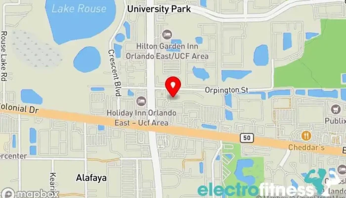 map of YouFit Gyms Orlando (Colonial Dr) Fitness center, Gym, Health spa, Indoor cycling, Physical fitness program, Wellness center, Yoga studio in Orlando