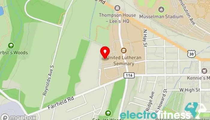 map of YWCA Gettysburg & Adams County Non-profit organization, Community center, Dog day care center, Fitness center in Gettysburg