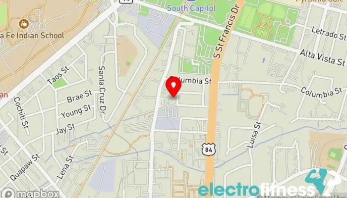 map of Zia Gymnastic Academy Gymnastics center in Santa Fe